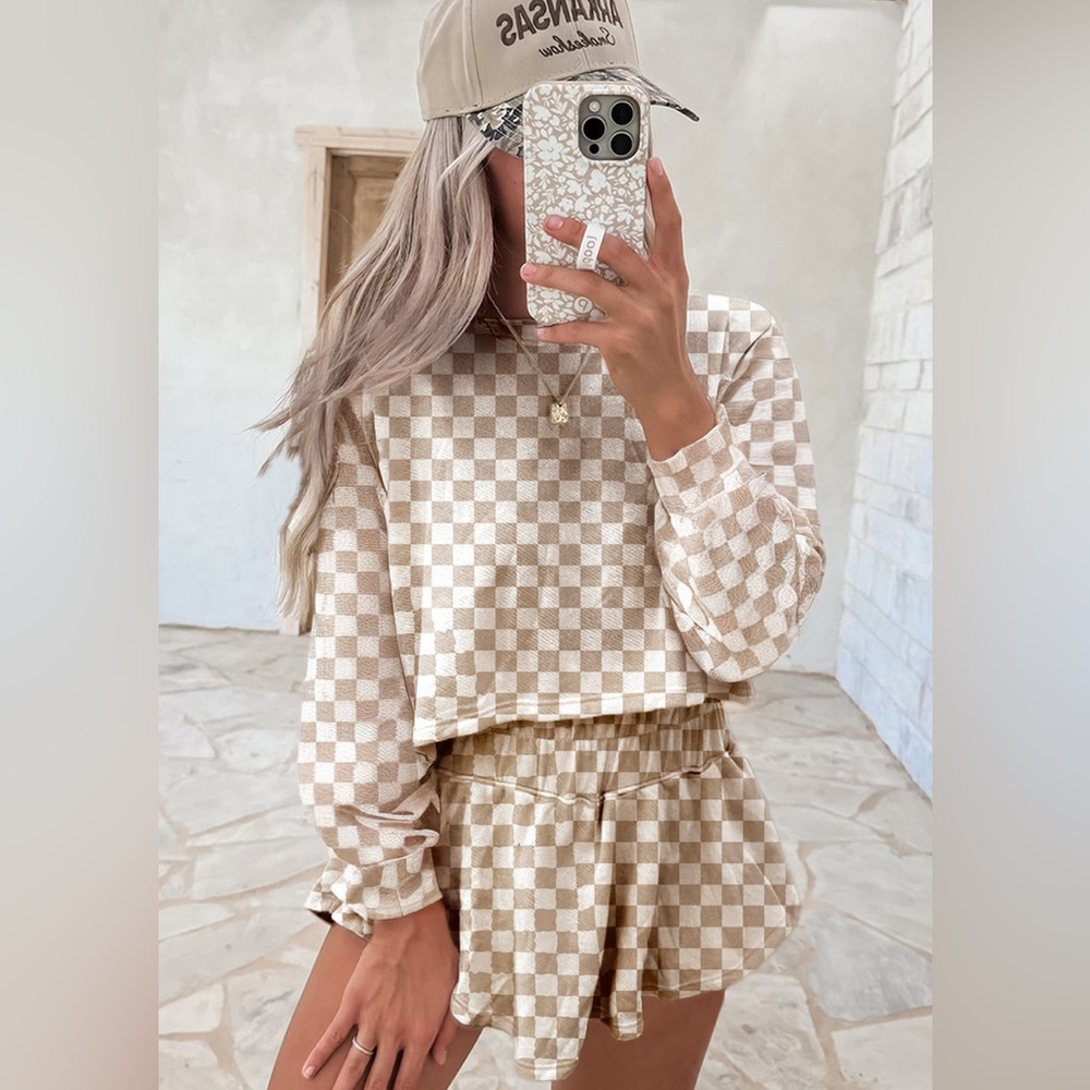 Checkered skort set